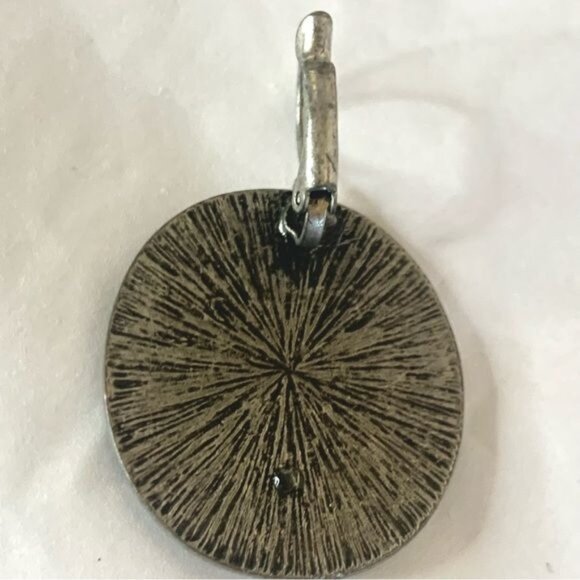 Vintage 80s Tribal Design Earrings with Rhinestone Accents - Picture 3 of 3